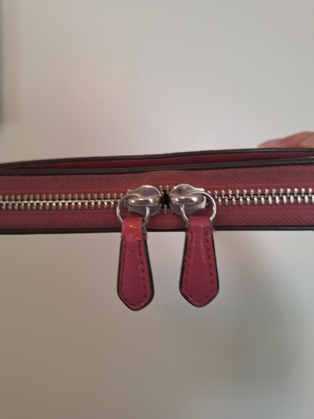 Coach Signature Canvas Zip Wallet in Khaki And Pink - Picture 6 of 9